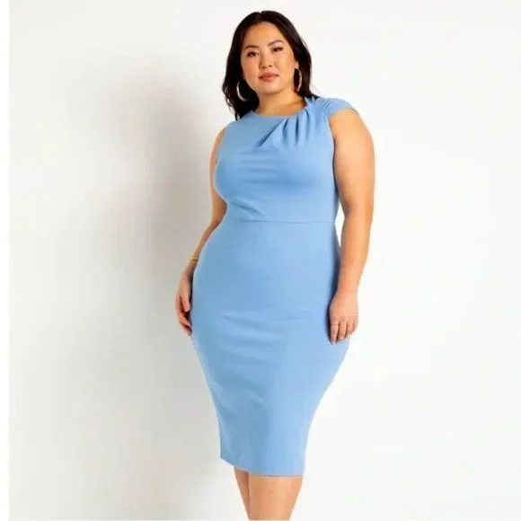 Eloquii | Dresses | Eloquii Light Blue Twisted Shoulder Sheath Dress Size 416 Nwt 35 Obo | Poshmark Eloquii | Dresses | Eloquii Light Blue Twisted Shoulder Sheath Dress Size 416 Nwt 35 Obo | Poshmark